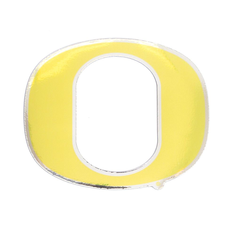 Classic Oregon O, Logo Brand, Yellow, Magnets, Gifts, 6", Chrome Outline, 764468